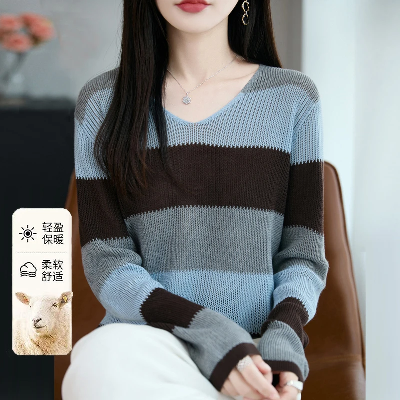 鄂尔多斯市羊绒衫毛衣女款爆款2025新款洋气毛衫宽松针织衫上衣