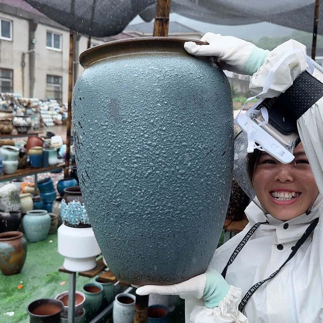 紫砂花盆王嫂花盆0622-176高40口26