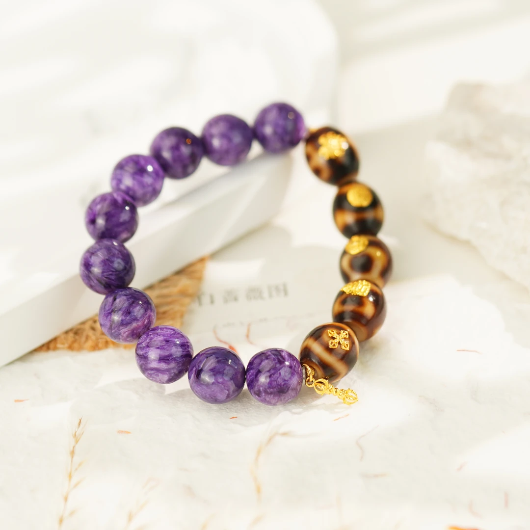 【琪钰】紫韵 · 18K金紫龙晶手串