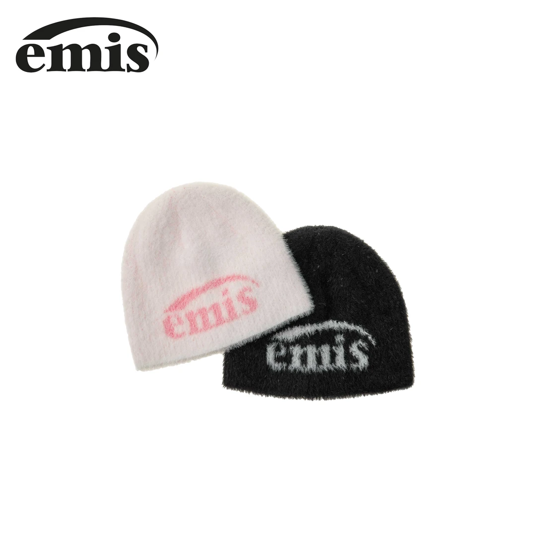 韩国emis帽子新标毛绒针织帽防寒保暖弹性冷帽秋冬款【卢媛媛】