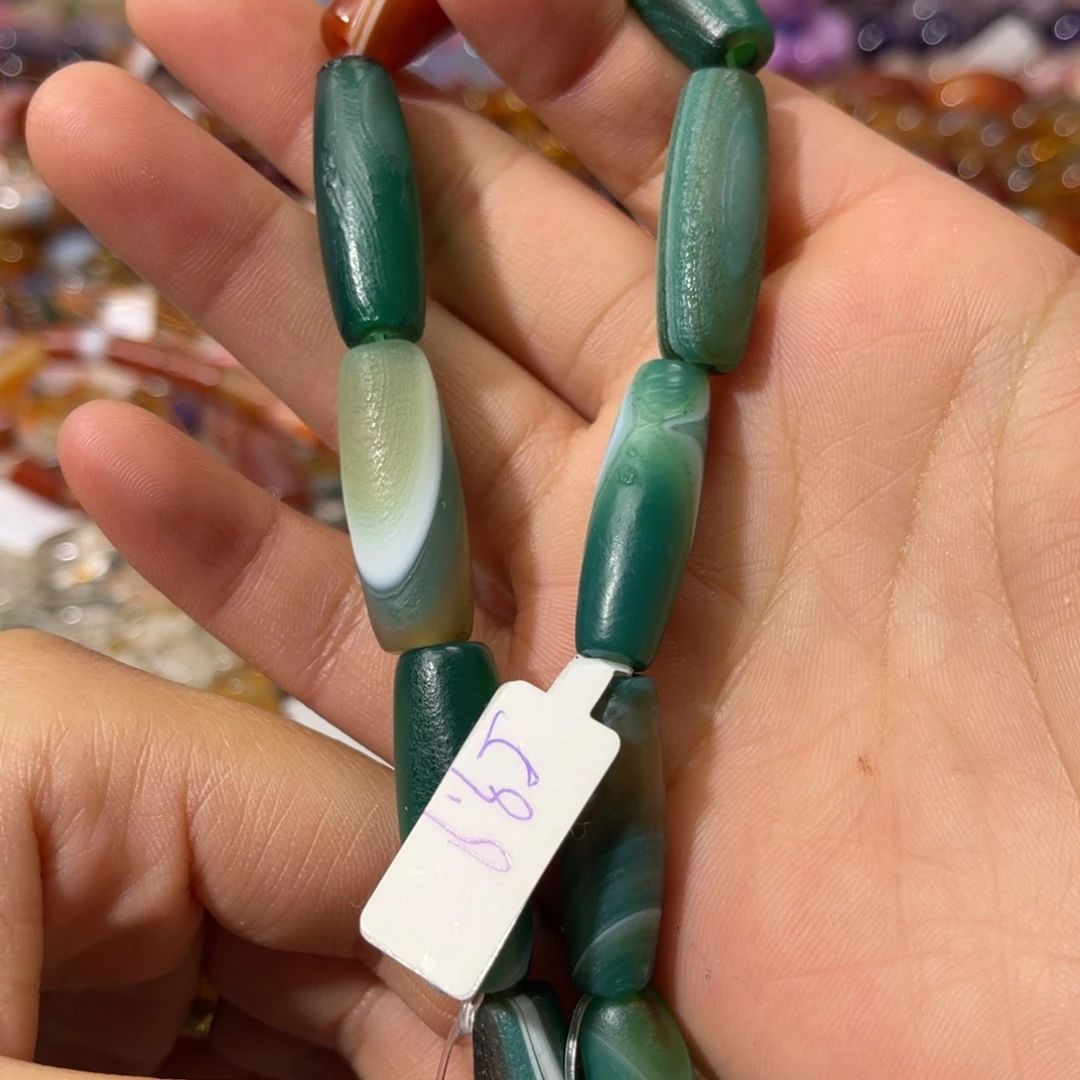 玛瑙/玉髓散珠老玛瑙桶珠