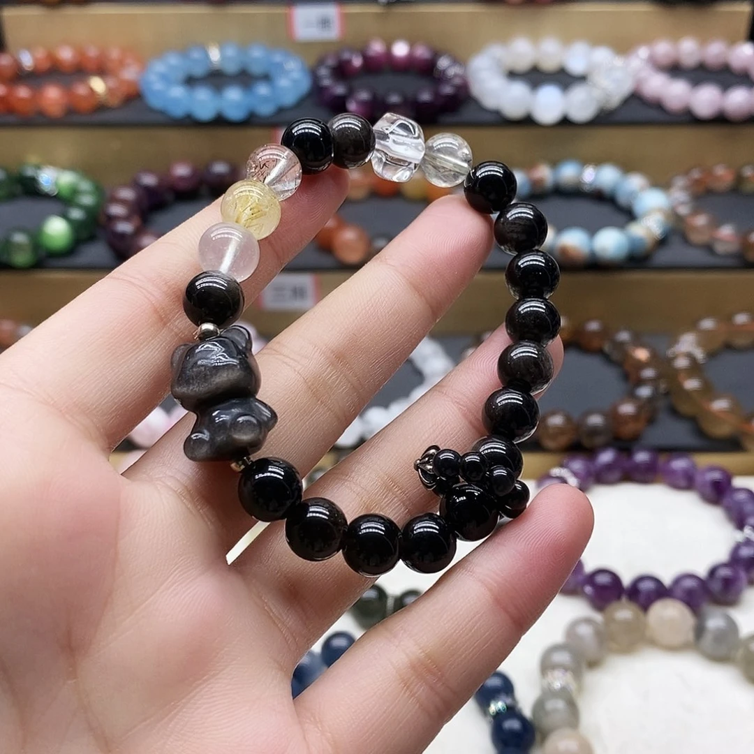 水晶手链未镶嵌黑曜石