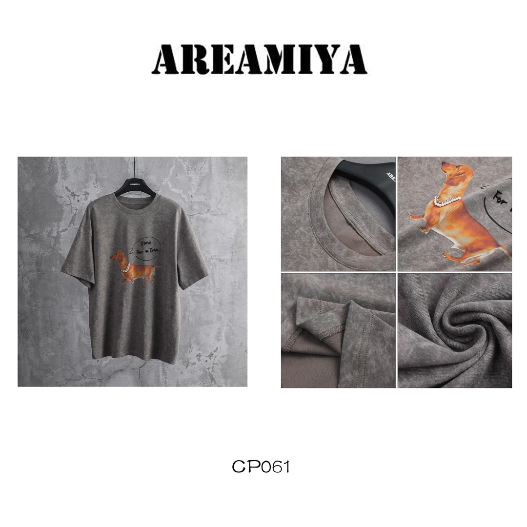 【珍珠小狗】小众慵懒小狗印花T恤CP061