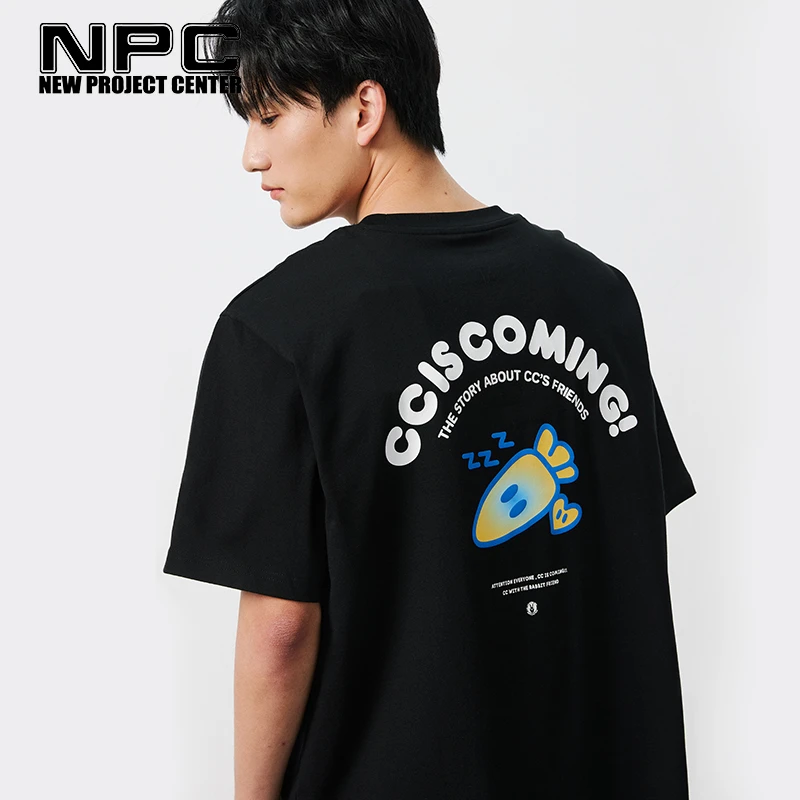 NPC潮牌CC胡萝卜【凉感冰皮】圆领短袖T恤男纯棉255克CC52TE07 J