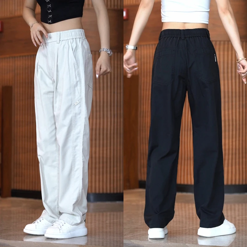 2025宽松休闲裤男款时尚潮流韩版阔腿长裤夏季薄款舒适透气运动裤