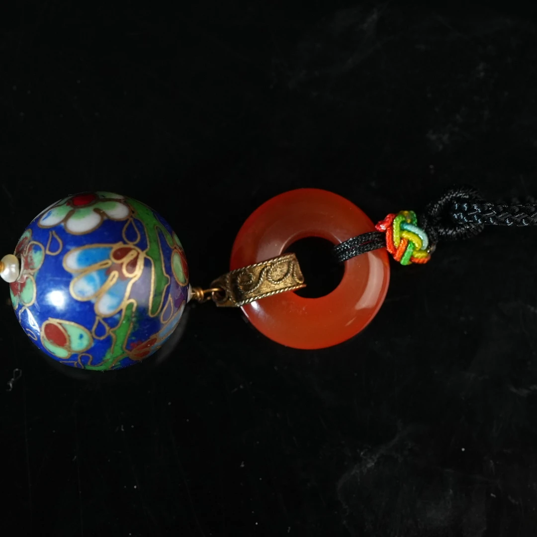 清代红玛瑙蓝底景泰蓝AAGTY241026009