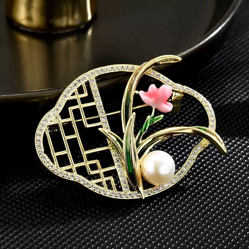 1691春季新款兰花胸针