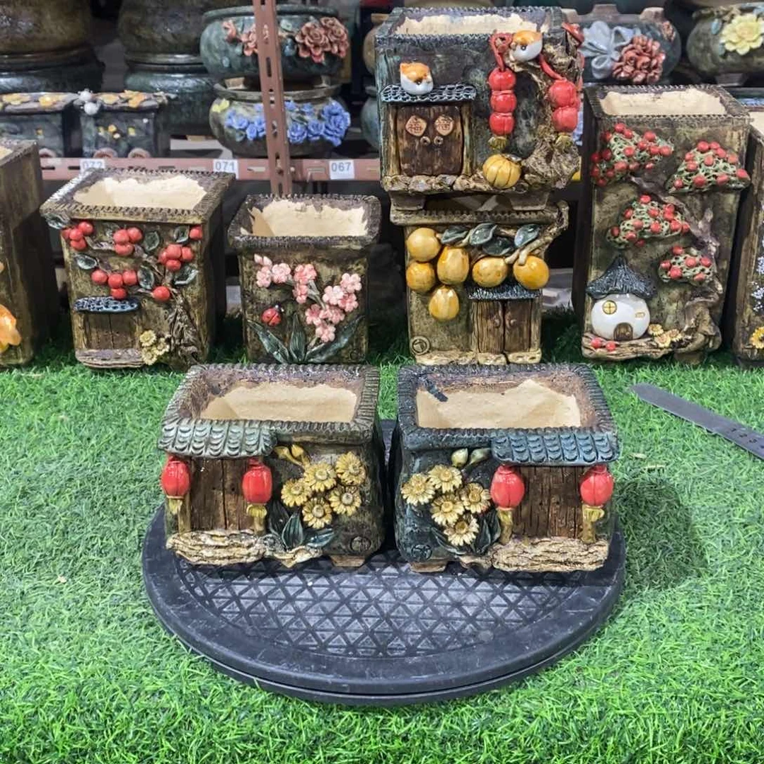 红陶青藤花器多肉花盆