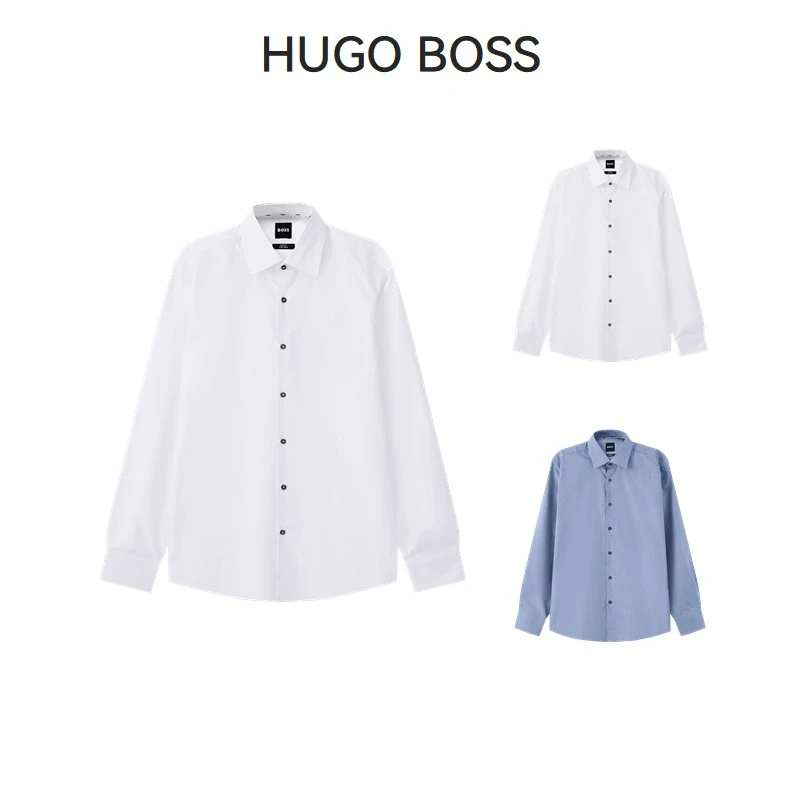 HugoBoss雨果博斯男士black系列修身商务长袖衬衫50519867