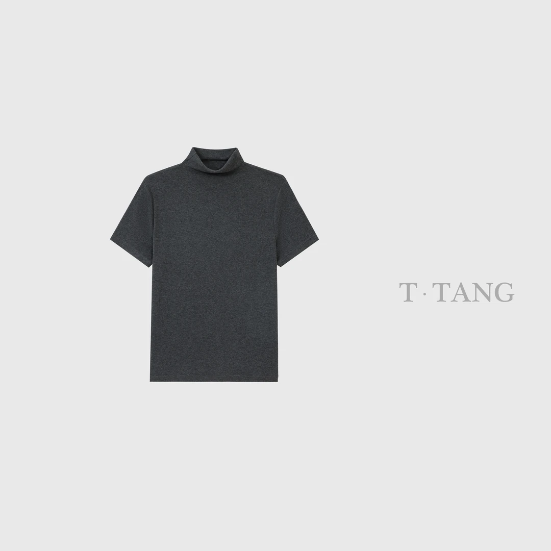 春季通勤修身型亲肤时尚纯色经典百搭半高领T恤打底【970】MM