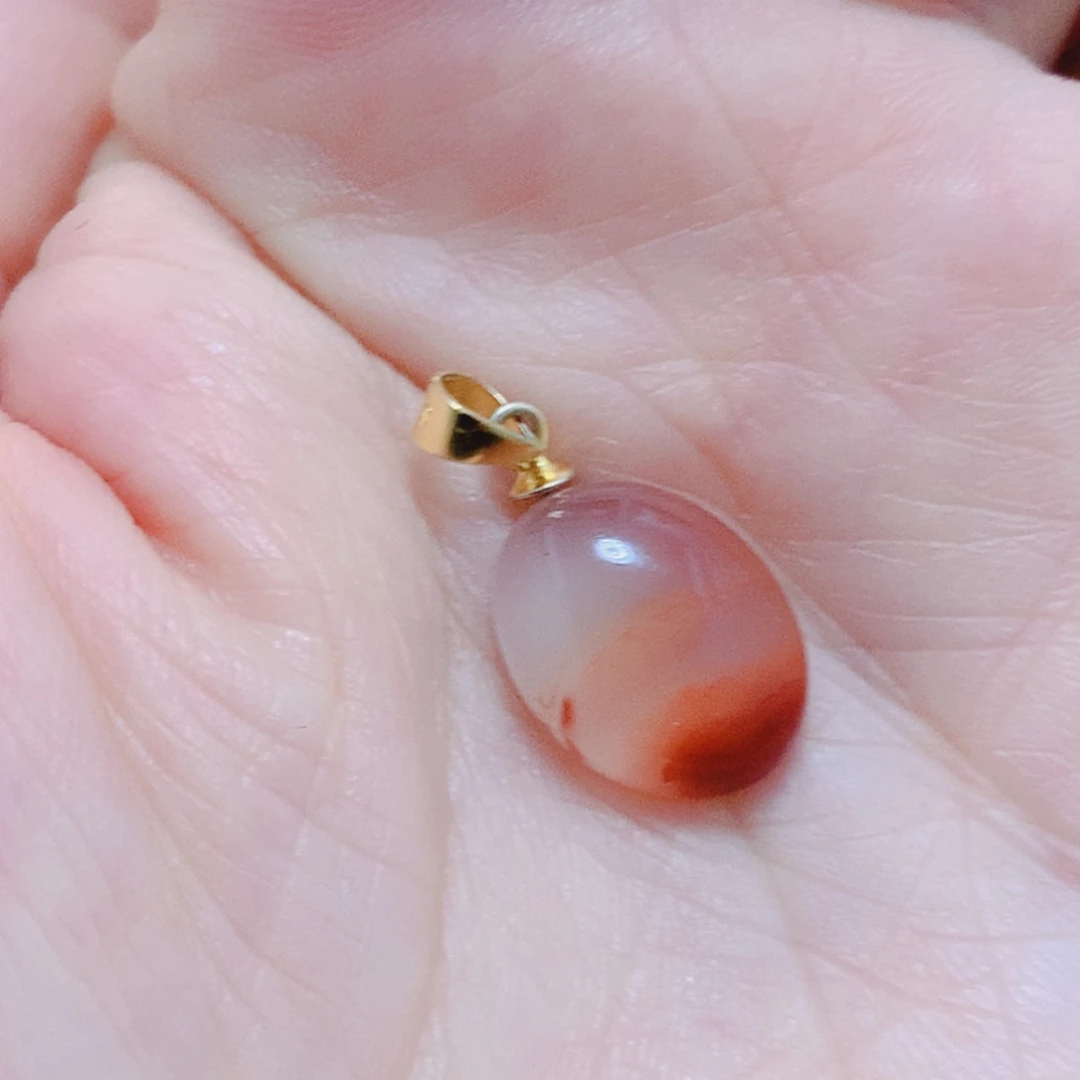 南红玛瑙银S925镶嵌吊坠(不含链)