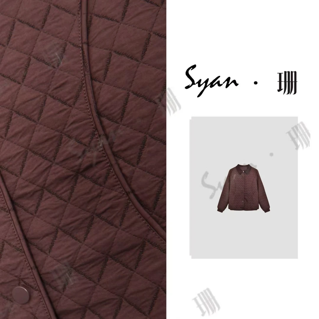 Syan【童谣】常规条纹圆领法式千金风保暖短款休闲风外套