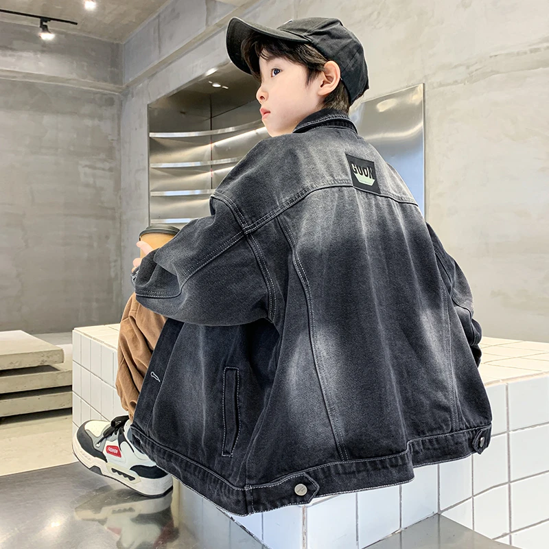 儿童装男童牛仔外套春秋款2025新款中大童春季男孩春装炸街痞帅潮