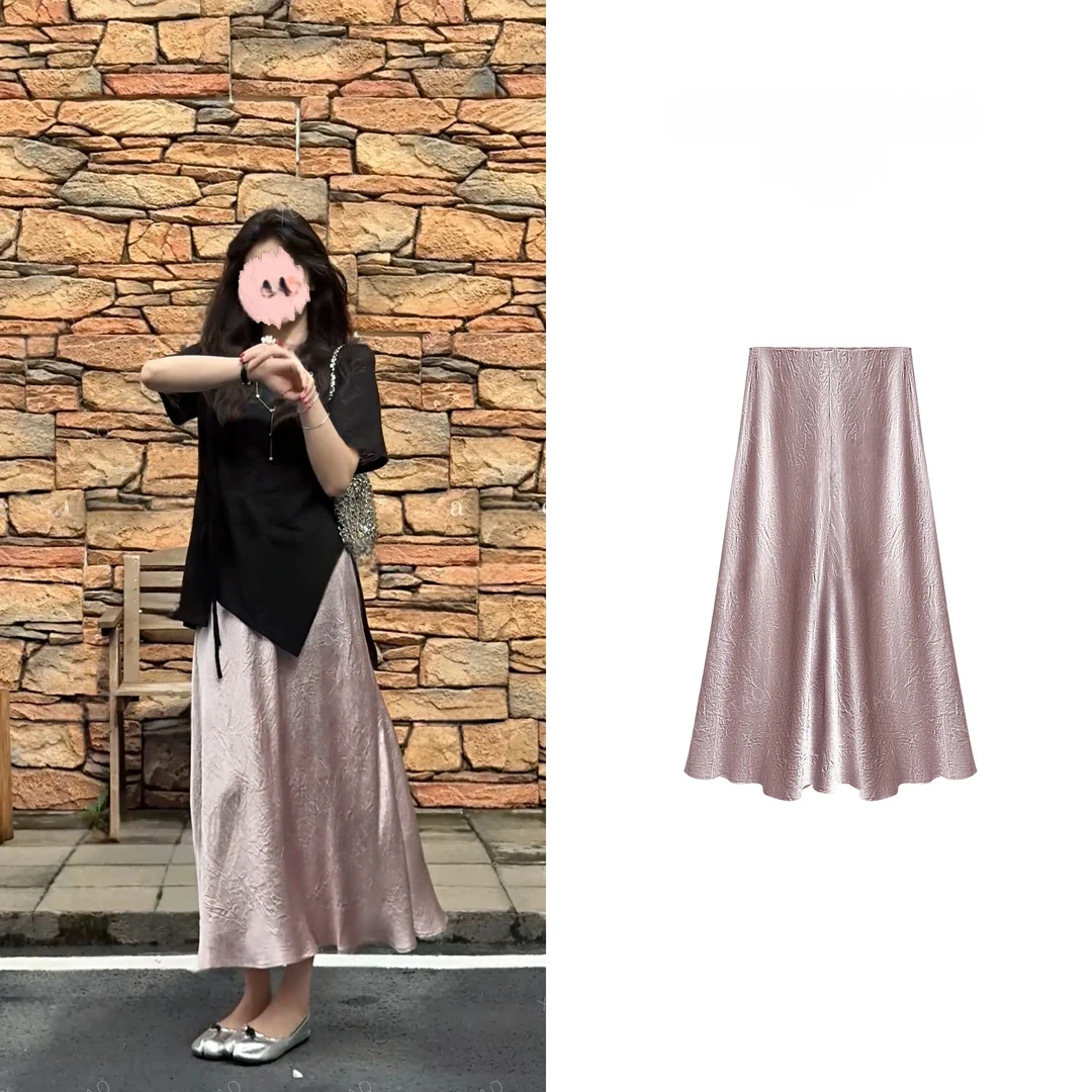 XURUOTAO【樱花裙】100设计感樱花粉半身裙