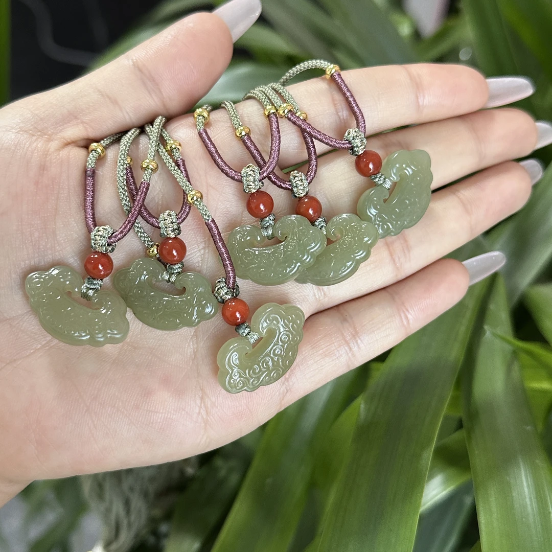 和田玉未镶嵌平安锁YY（多样性发货拍一发一）