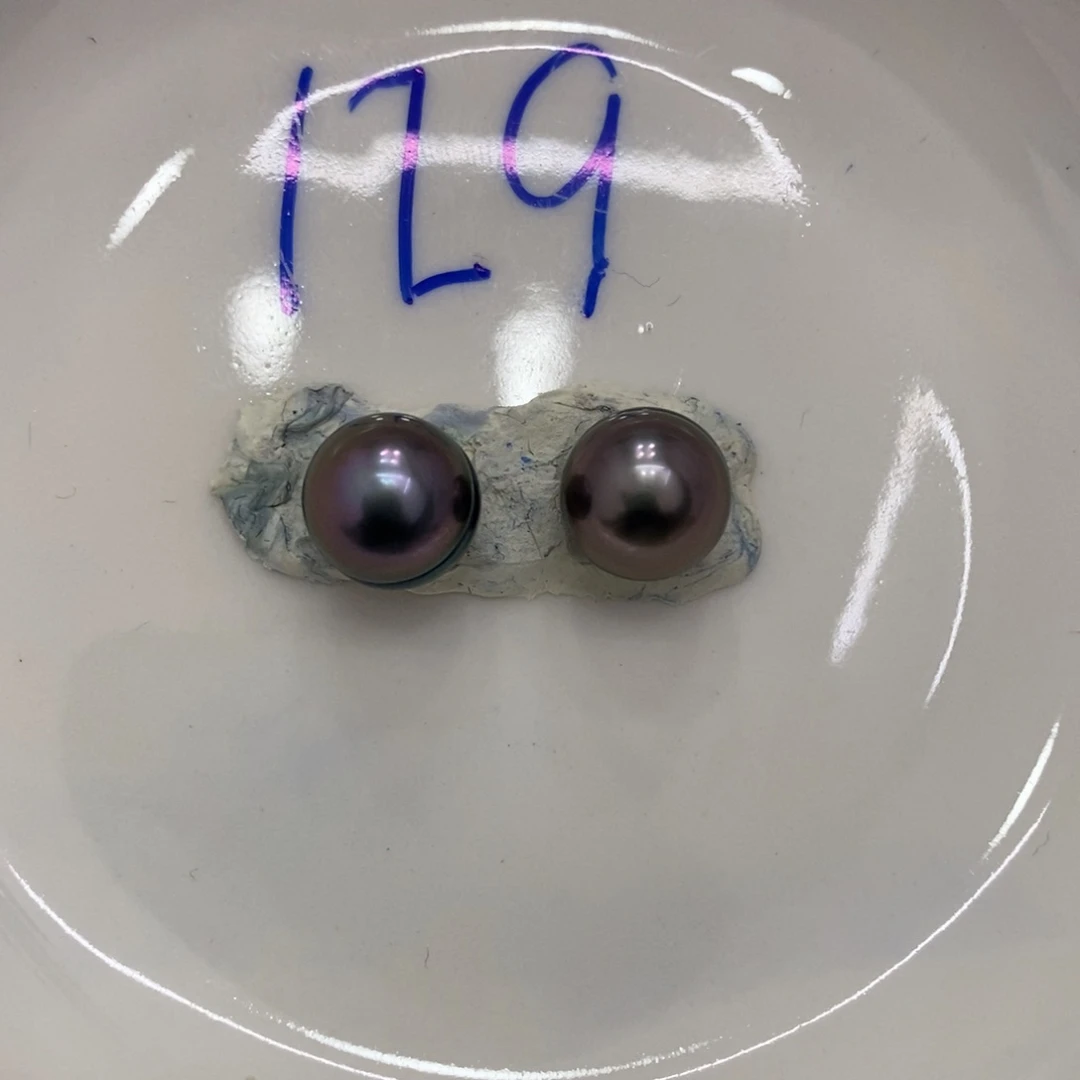 海水珍珠裸珠未镶嵌大溪地对珠9-10瑶