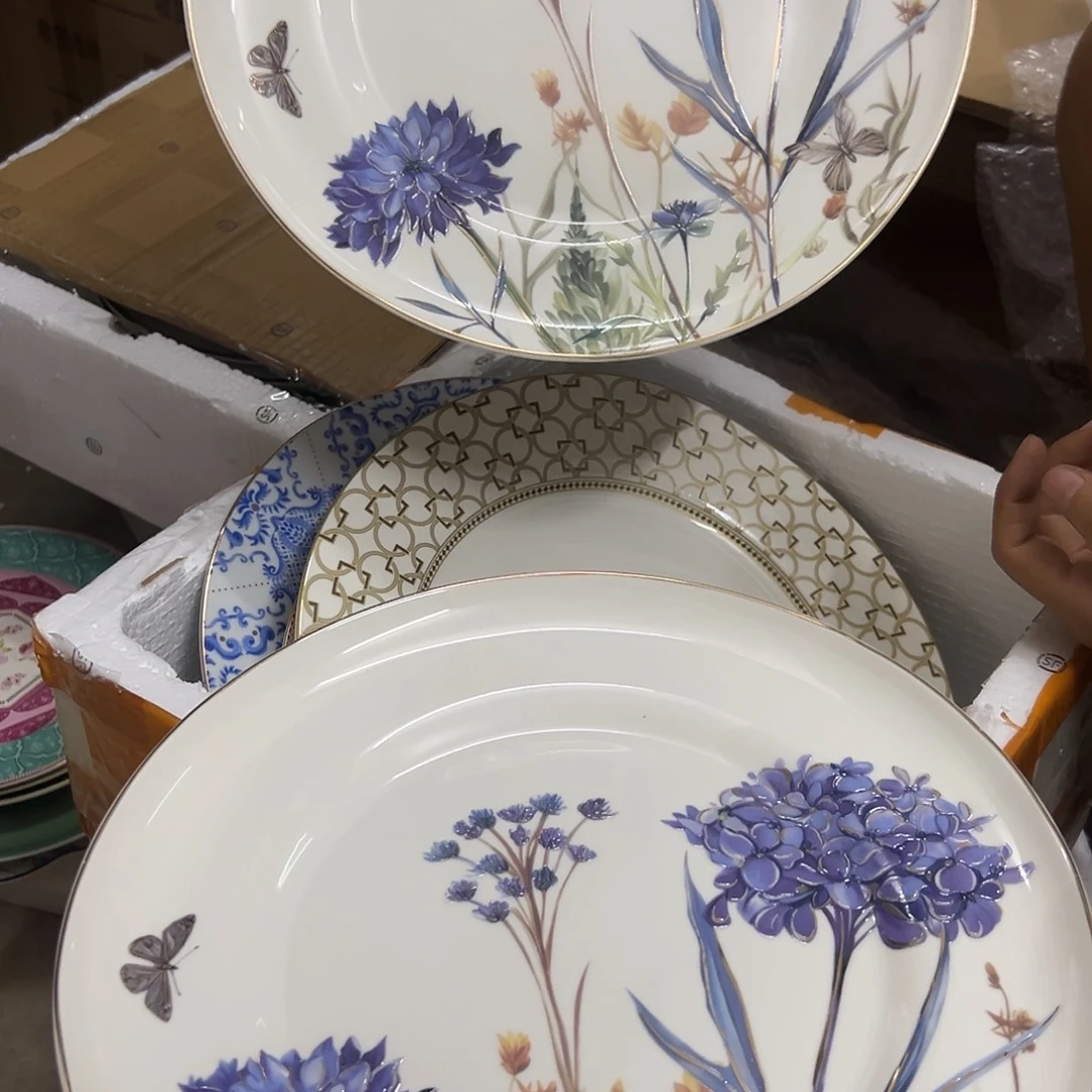 搪瓷正品十寸蓝花盘两个