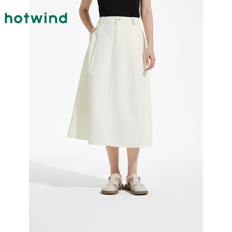 热风2025年夏季新款女士口袋装腰长裙F14W25614