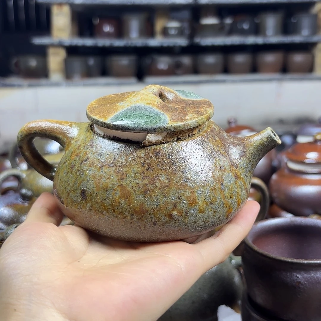 茶壶紫砂柴烧紫砂壶石瓢