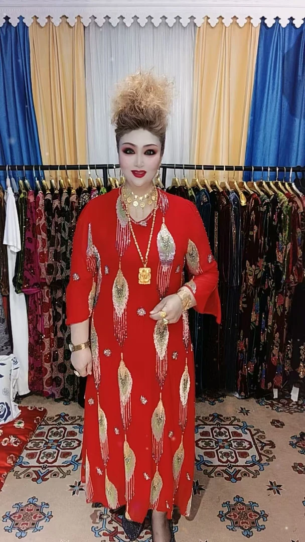 女士大码连衣裙民族2211