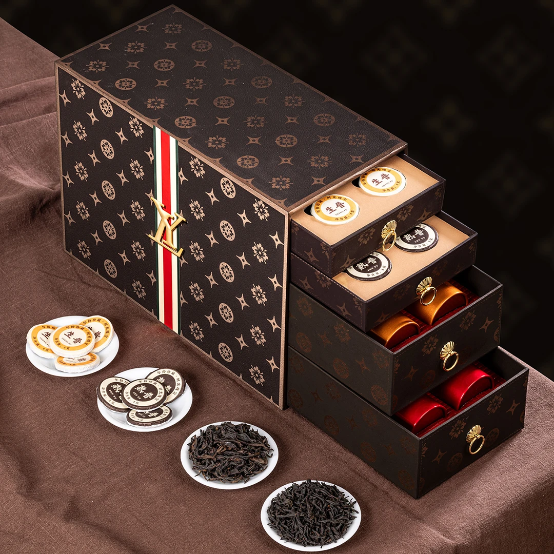 乌龙茶大红袍小种红茶古树普洱茶高端茶叶礼盒 过年送礼