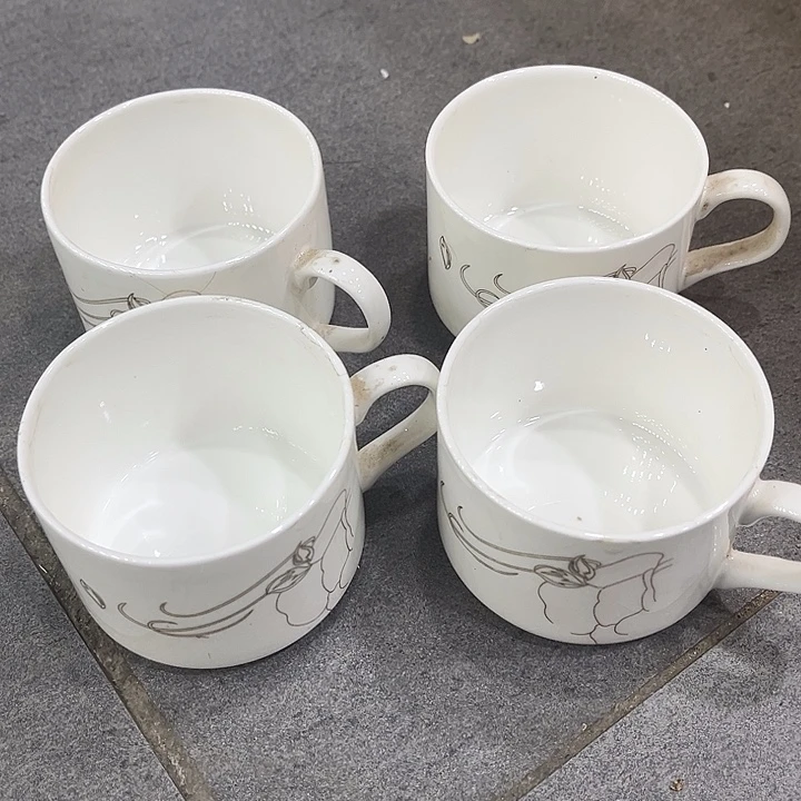 陶摆件咖啡杯四个微瑕