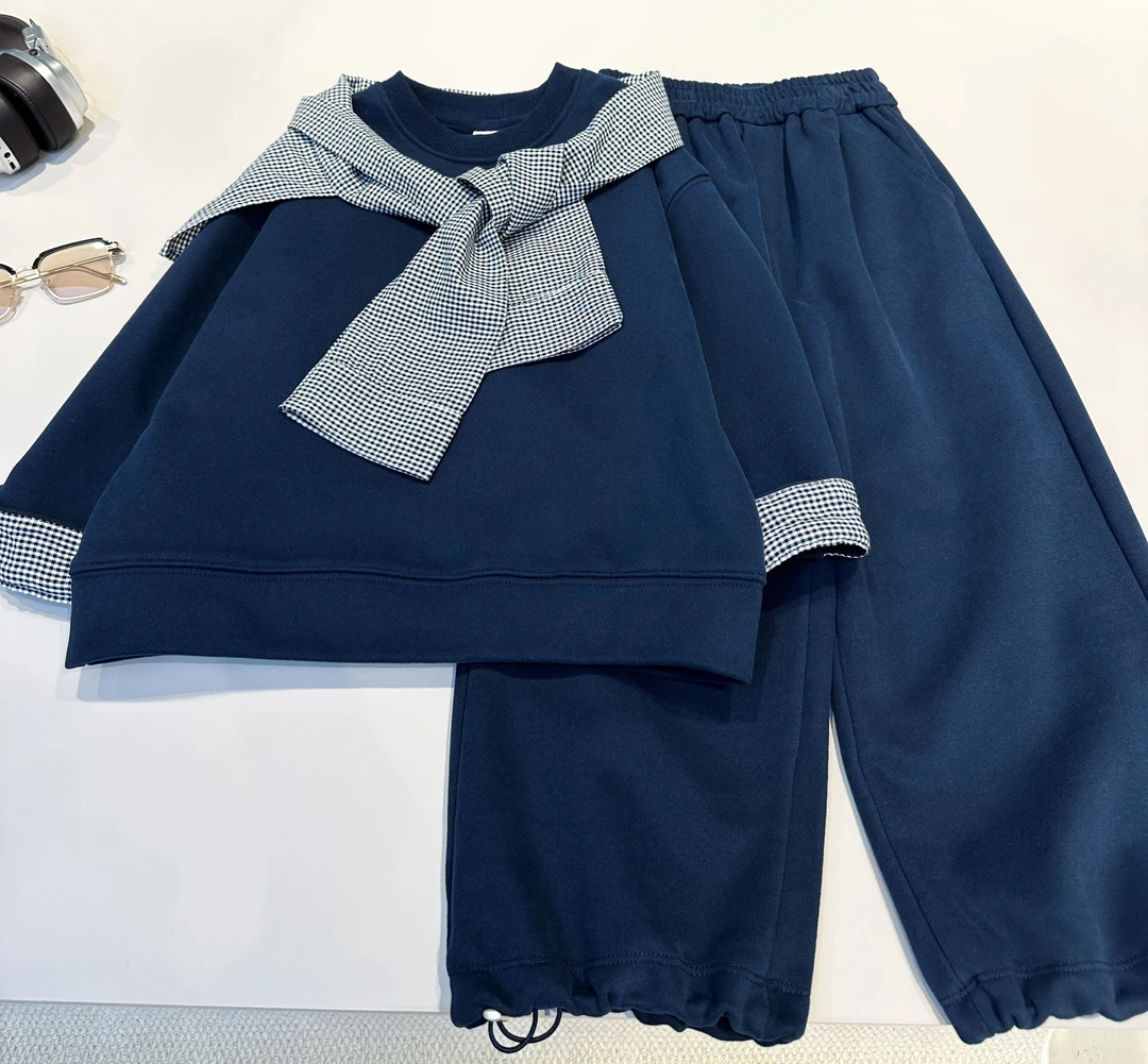 独特洋气时髦装男童韩国ins儿童衣服中大童舒适运动套装 25464