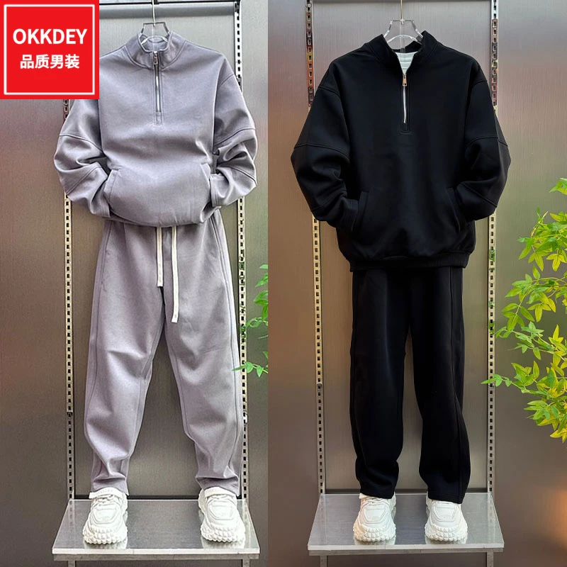 春秋新款男士高品质时尚套装潮流长袖卫衣宽松休闲运动裤子两件套