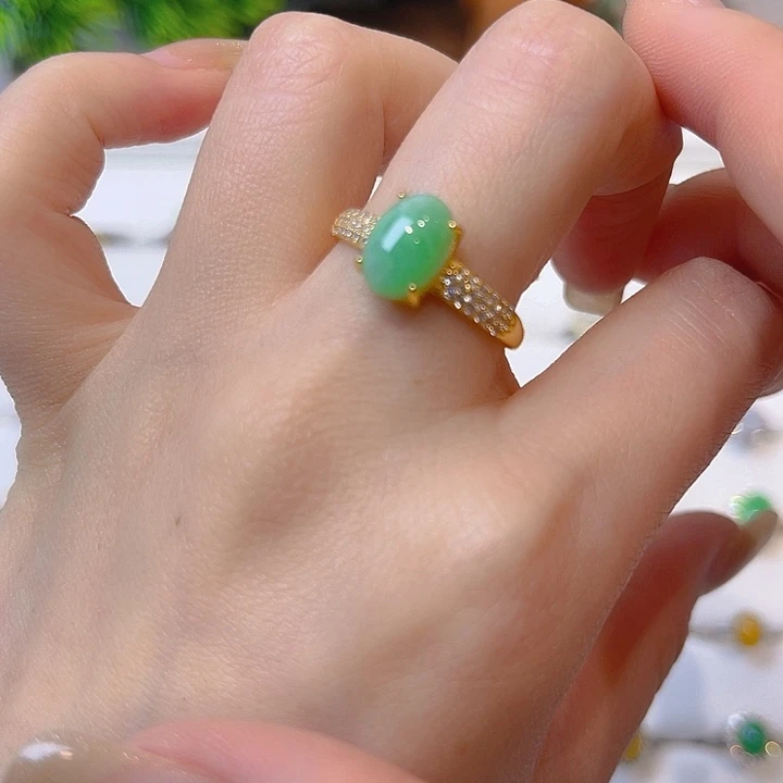 翡翠戒指银S925镶嵌我