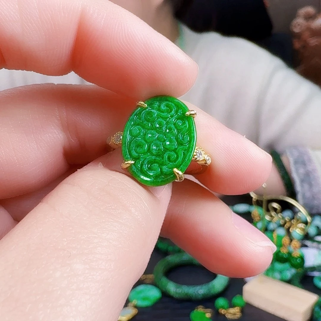 翡翠颈饰银S925镶嵌戒指多样性发一个