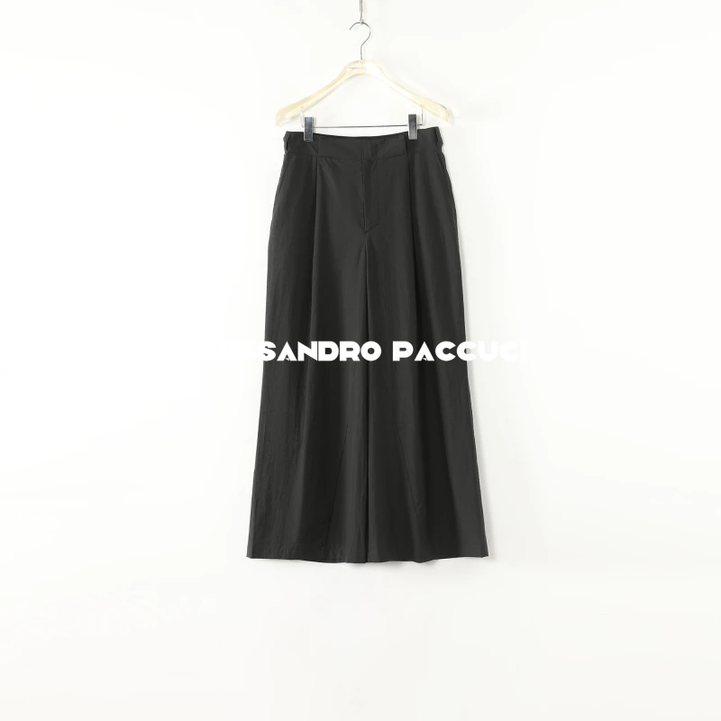 AP洛哥53167KC 黑标/高含棉褶皱肌理感纯色时尚百搭休闲裤子