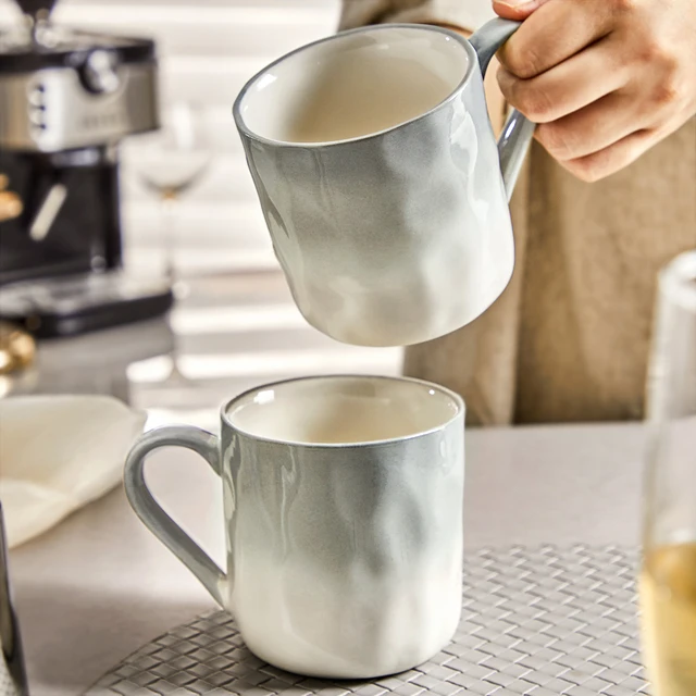 高级感陶瓷马克杯家用水杯男生喝水杯子轻奢设计感办公室咖啡杯新