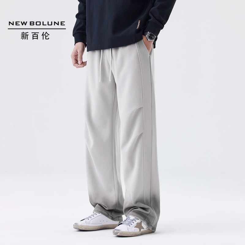 新百伦渐变色裤子情侣款潮流休闲裤垂感宽松百搭个性卫裤