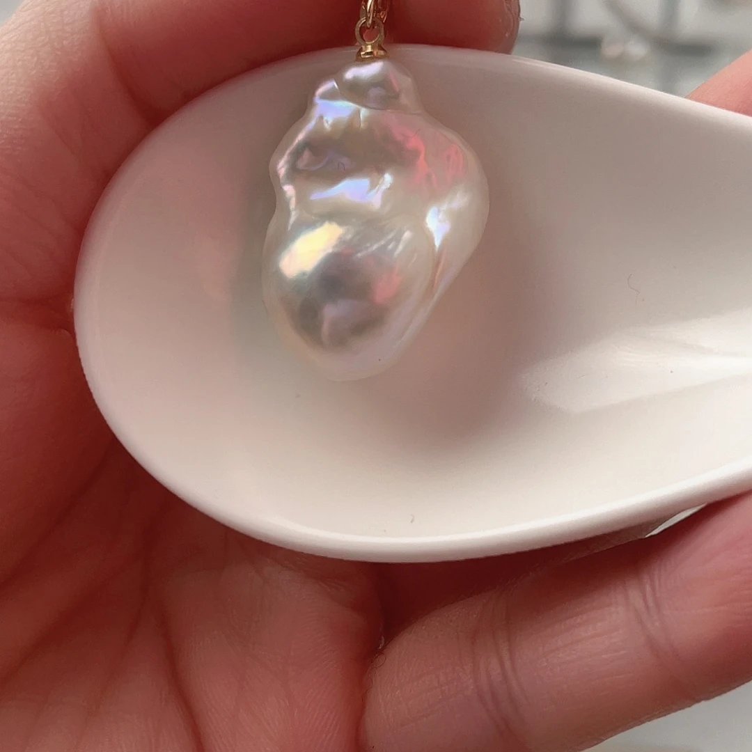 淡水珍珠天然珍珠巴洛克银S925镶嵌