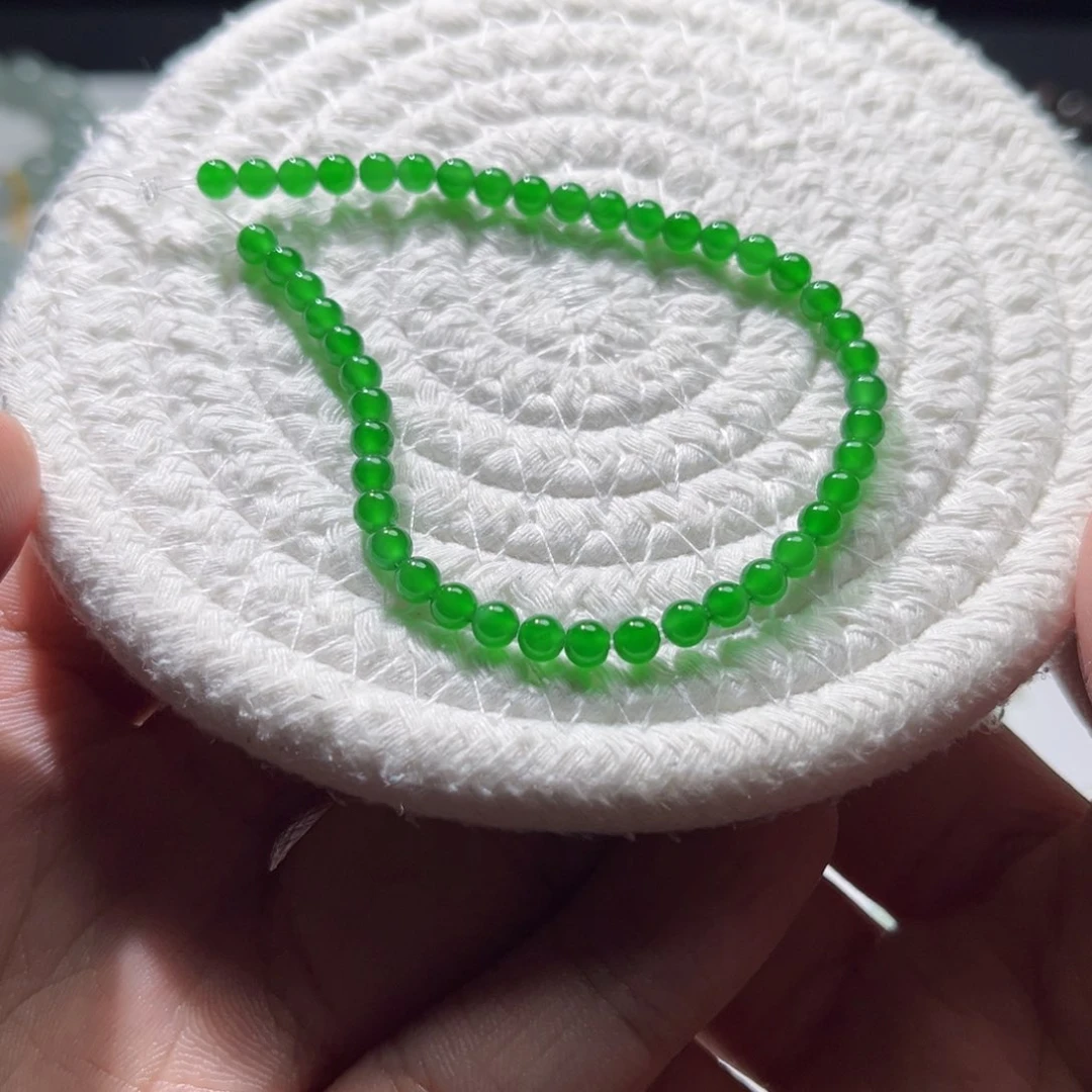 翡翠散珠b*t天然缅甸A货珠子45颗尾款