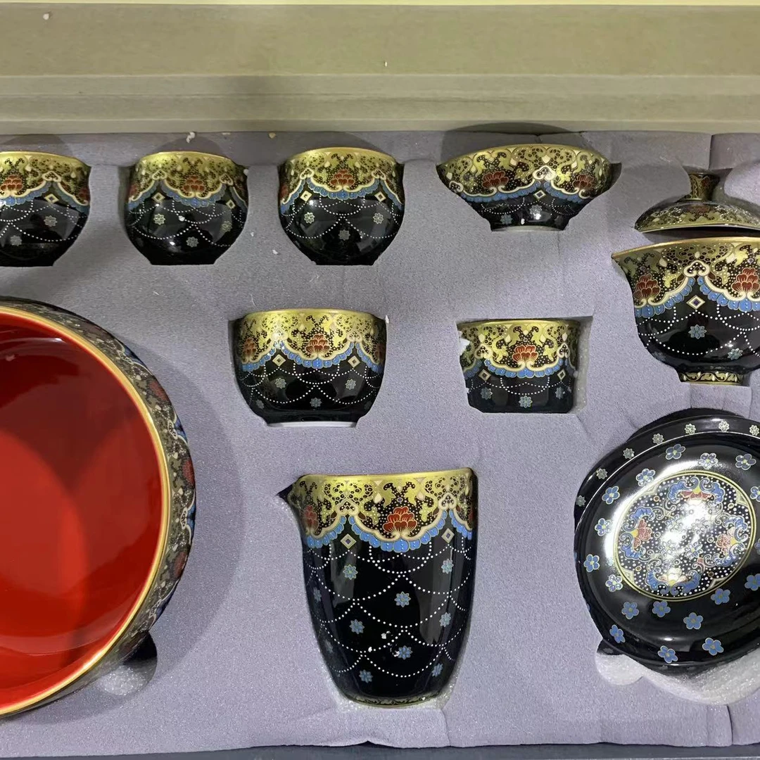 功夫茶具套装整套家用简约一整礼盒装轻奢唐卡