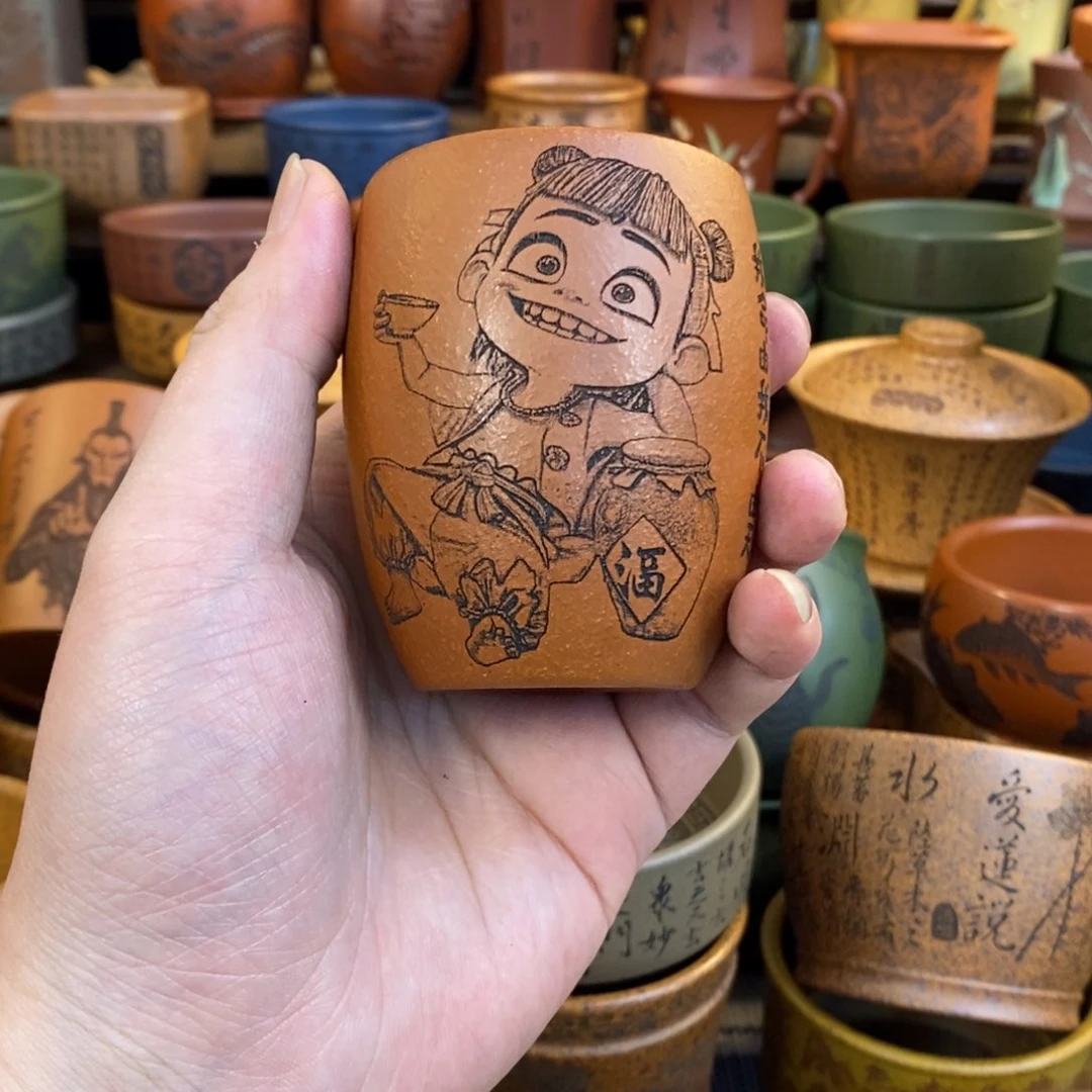 紫砂杯子宜兴全手工紫砂杯