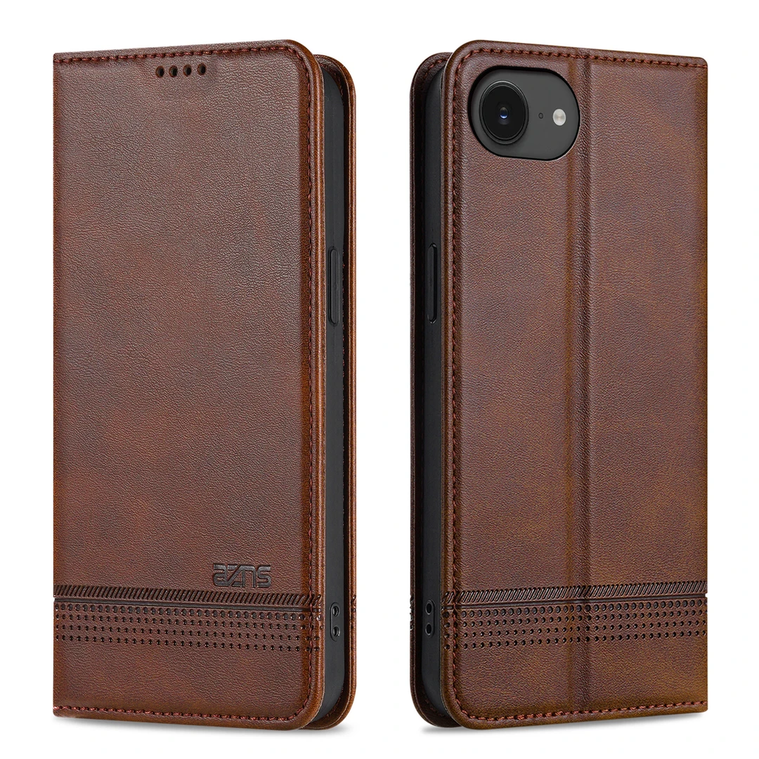 【高档牛纹+磁吸翻盖皮套】适用iPhone16e手机壳商务插卡全包防摔壳