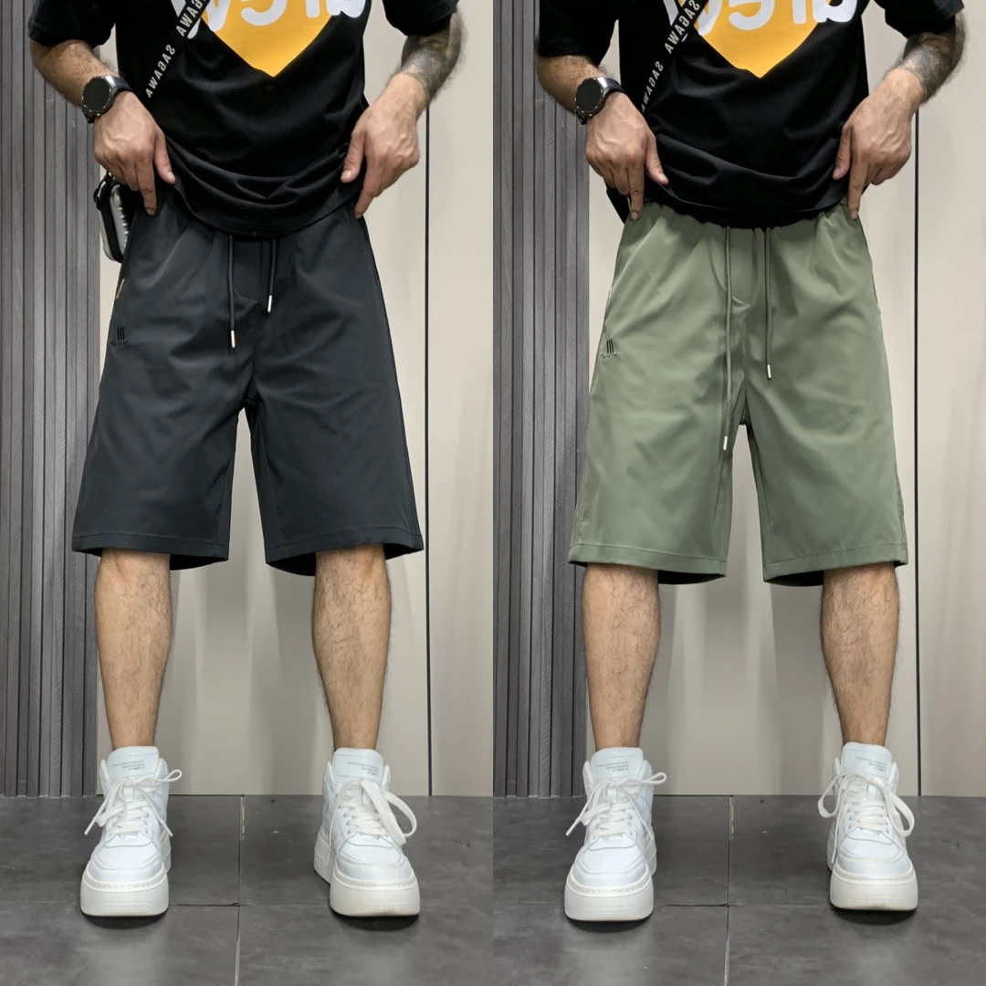 冰丝夏季清凉短裤日系宽松工装五分裤ins外穿直筒薄款潮时尚短裤