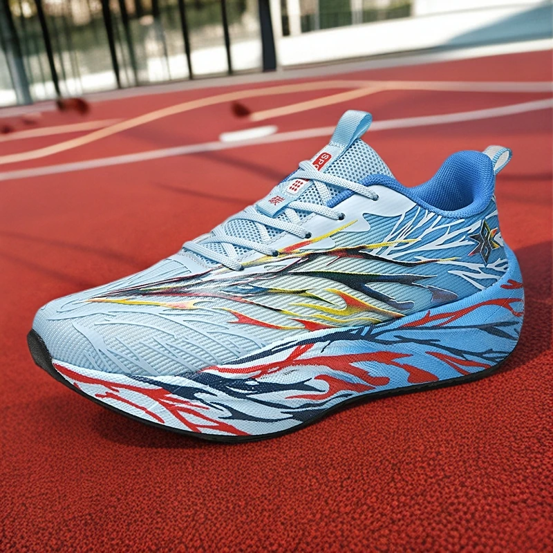 碳板减震竞速跑鞋春秋新款透气网面轻便软底减震青少年大童运动鞋