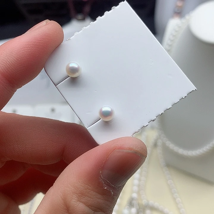 银S925镶嵌耳饰淡水珍珠