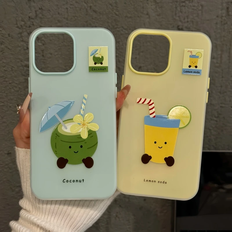 椰子玩偶适用苹果16pro创意iPhone15果冻手机壳可爱防摔华为p60女