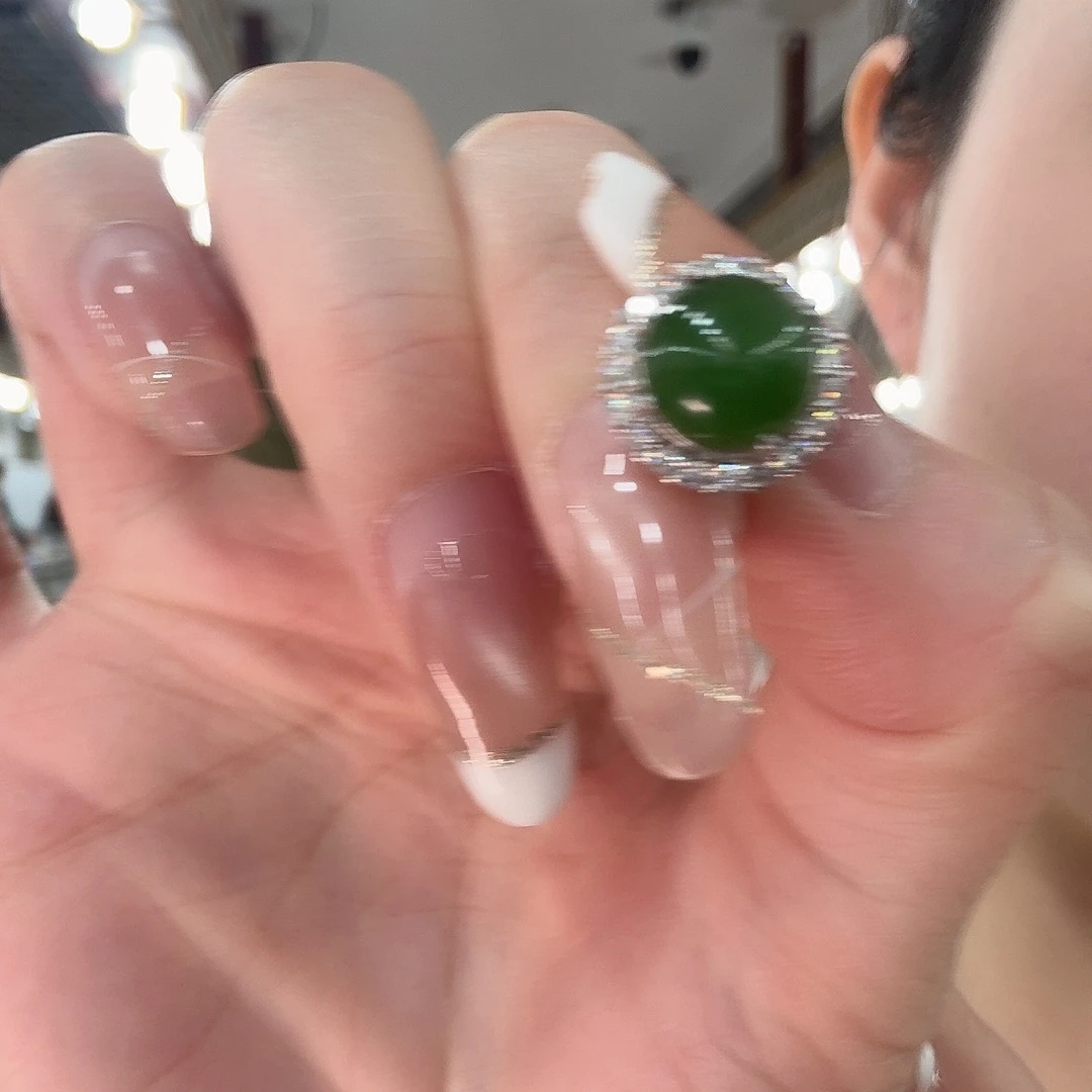 温***沁和田玉银S925镶嵌耳饰