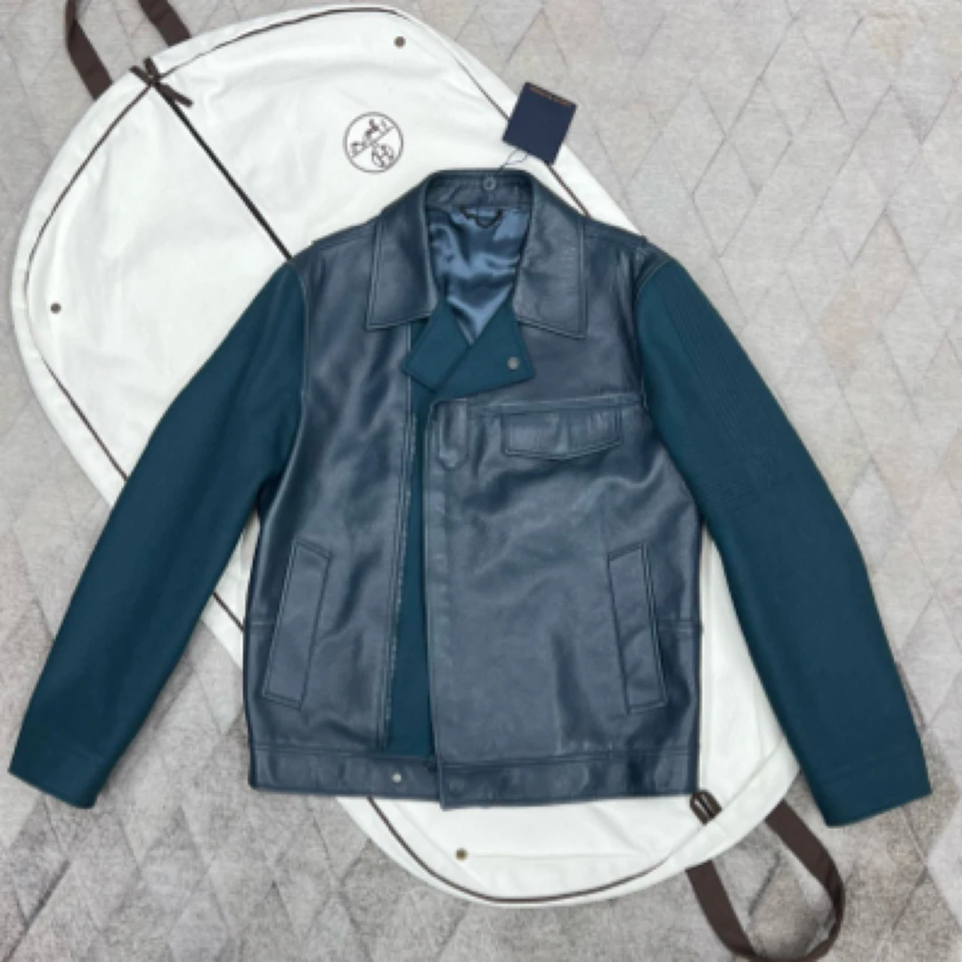 全新未使用 LouisVuitton/路易威登 132336 机车皮衣夹克