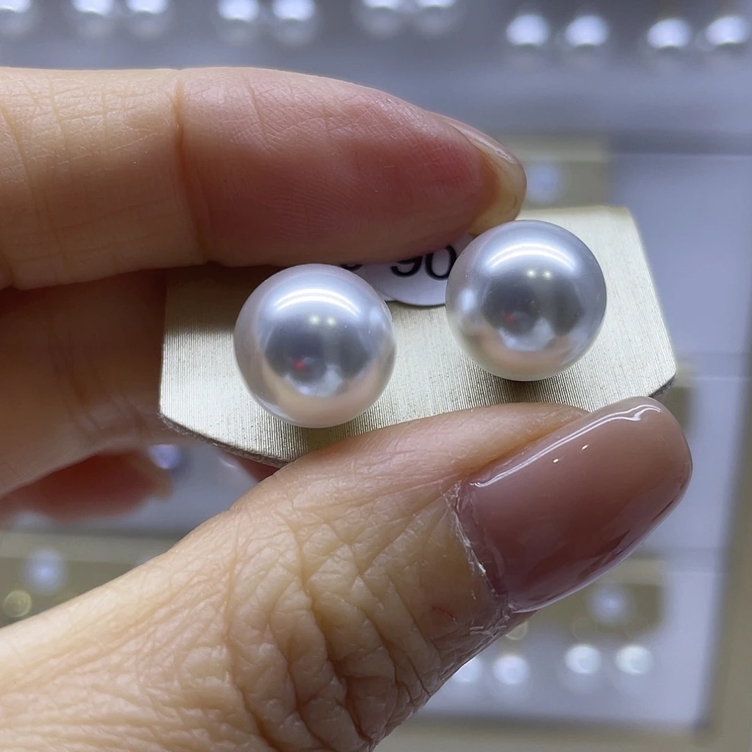 耳饰银S925镶嵌淡水珍珠