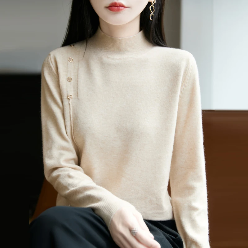 【舒适半高】百搭显瘦保暖针织衫拉夏贝尔.N212.QB启