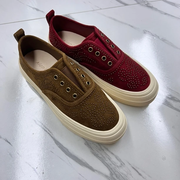 【聚新汇】0015-8厚底钉珠秋冬百搭真皮系带英伦复古内增高德训鞋