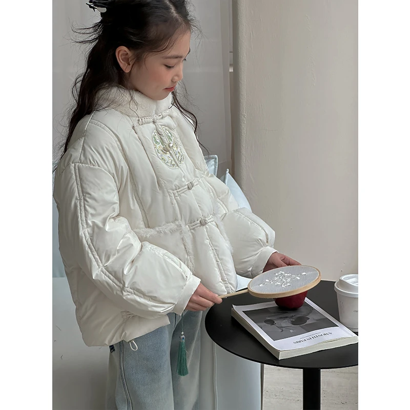 K25831女童新年衣服儿童拜年棉服2025新款冬装大童汉服唐装中国风