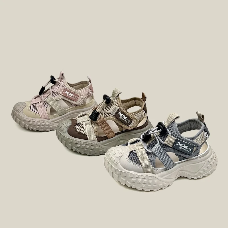 男童鞋运动鞋2025年夏季新款轮胎底镂空透网凉鞋女童防滑休闲鞋子