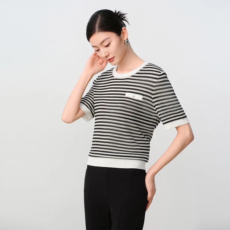 dunnu敦奴正肩小香风提花气质针织衫女FU270940